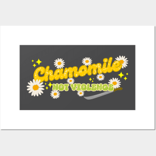 Funny Chamomile Tea Not Violence Vintage Flower Posters and Art